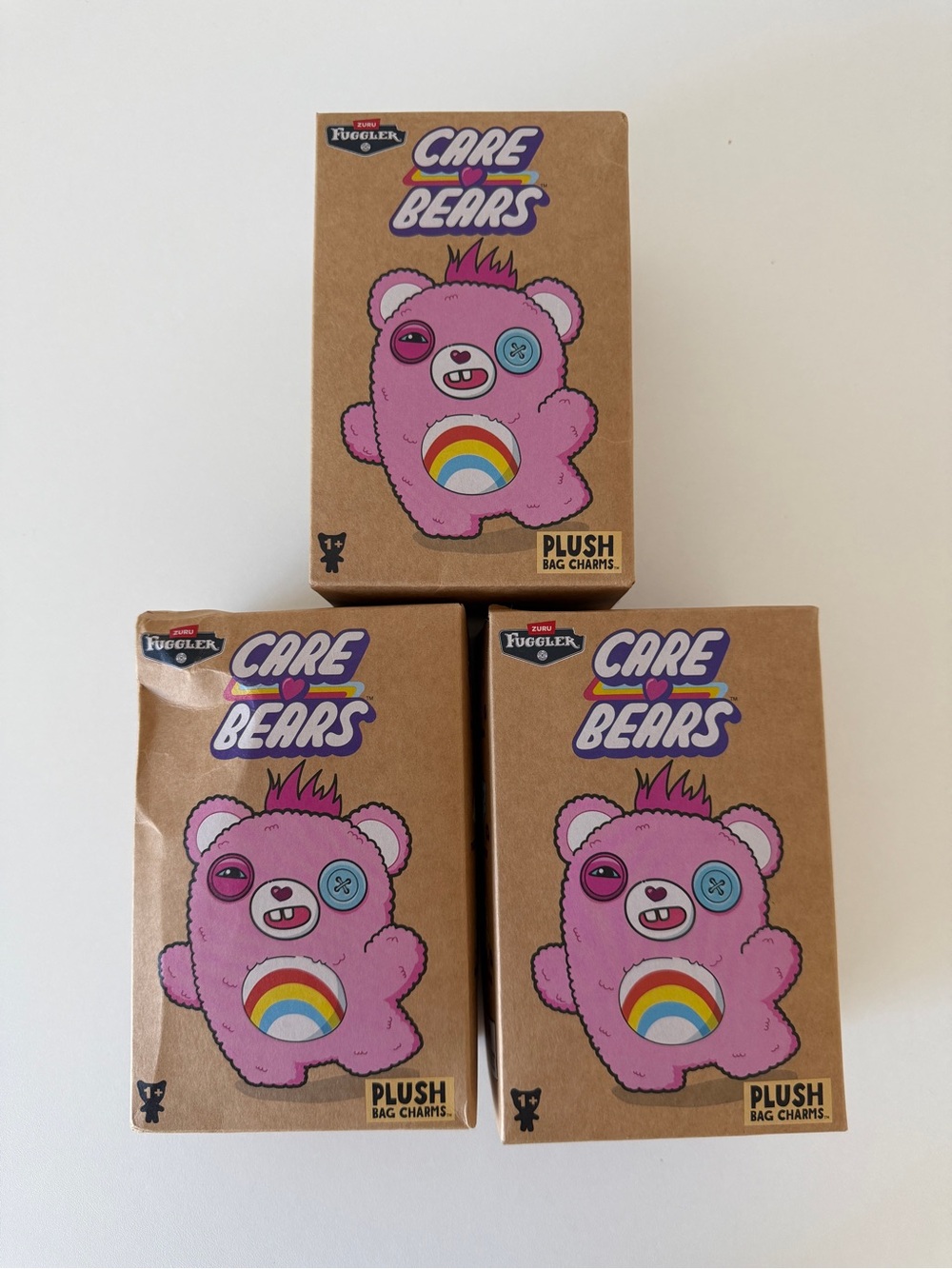 Fuggler Care Bear Keyring 5 Inch - Ugly Monster Plush: set of 3 blind boxes